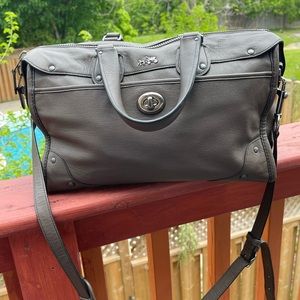 Grey Coach Purse with removable crossbody strap